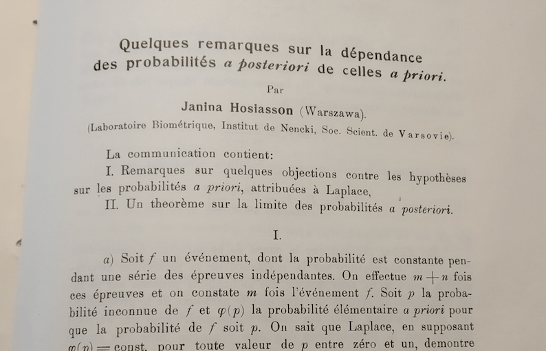 Hosiasson a priori a posteriori 1